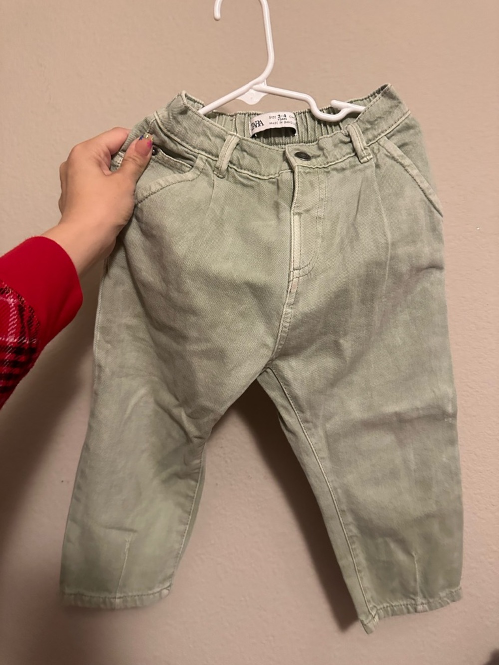 Zara Light Sage Green Kids Jeans